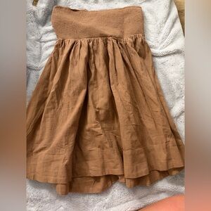 Urban Outfitters Strapless Tie-Back Linen Mini Dress